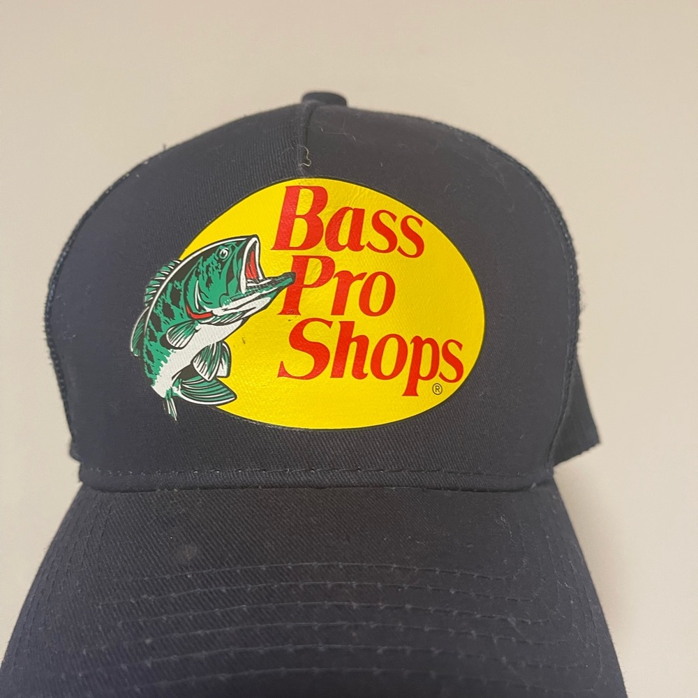 Bass Pro Shops Navy Blue and Yellow Fish with Striking Features
